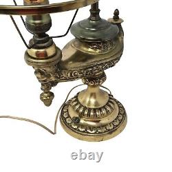 Vintage Harvard Student Oil Lamp With Shade RARE READ