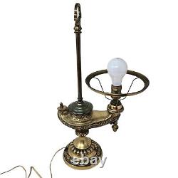 Vintage Harvard Student Oil Lamp With Shade RARE READ