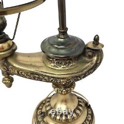 Vintage Harvard Student Oil Lamp With Shade RARE READ