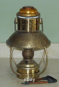 Vintage IDEAL BRENNER 20 Brass Nautical Hanging Oil Kerosene Ship Lamp Original