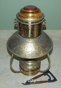 Vintage IDEAL BRENNER 20 Brass Nautical Hanging Oil Kerosene Ship Lamp Original