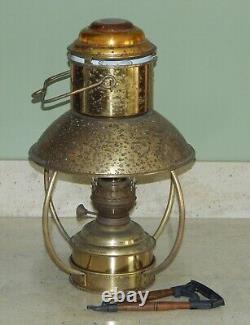 Vintage IDEAL BRENNER 20 Brass Nautical Hanging Oil Kerosene Ship Lamp Original