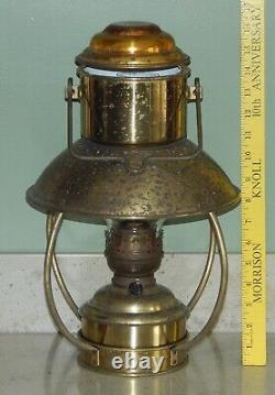 Vintage IDEAL BRENNER 20 Brass Nautical Hanging Oil Kerosene Ship Lamp Original