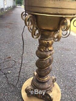 Vintage Mineral Oil Rain Lamp On Original Stand Rare Large