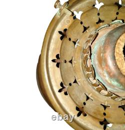 Vintage Old Antique Brass Rare Veritas Lamp Works Beautiful Kerosene Oil Lamp