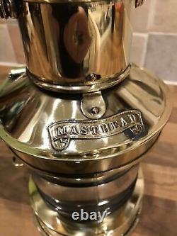 Vintage Original Brass Ships Masthead Oil Light Lamp Maritime Marine Nautical