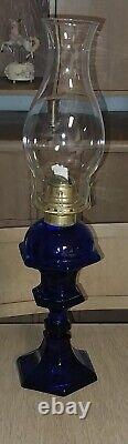 Vintage Original Cobalt Blue Oil Lamp