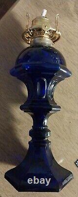 Vintage Original Cobalt Blue Oil Lamp