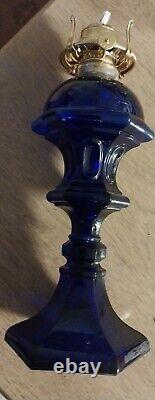 Vintage Original Cobalt Blue Oil Lamp