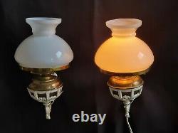 Vintage Pair Oil Lamp Wall Lights Decorative Rotating Wall Mount