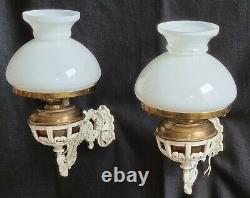 Vintage Pair Oil Lamp Wall Lights Decorative Rotating Wall Mount