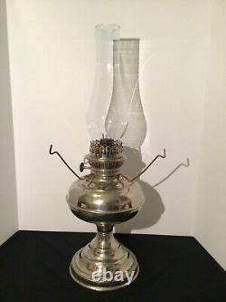 Vintage Rayo Oil Kerosene Lamp With Glass Chimney & Hand Painted Globe 1900's