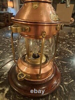 Vintage Tung Woo Copper/Brass Anchor Oil Lamp Converted To Electric STUNNING
