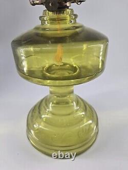 Vintage Uranium Glass Oil Lamp Bottom Base Green Vaseline Kerosene Depression