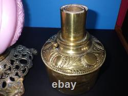 Vintage Victorian Fostoria Gone With The Wind Oil Lamp, Kerosene, 1890s Palor