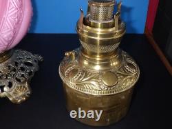 Vintage Victorian Fostoria Gone With The Wind Oil Lamp, Kerosene, 1890s Palor