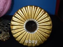 Vintage Victorian Fostoria Gone With The Wind Oil Lamp, Kerosene, 1890s Palor