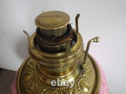 Vintage Victorian Fostoria Gone With The Wind Oil Lamp, Kerosene, 1890s Palor