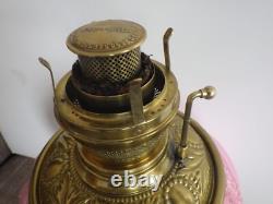Vintage Victorian Fostoria Gone With The Wind Oil Lamp, Kerosene, 1890s Palor