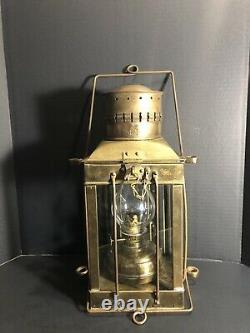Vintage Viking Brass Ship Lantern Nautical Antique Hanging Oil Lamp