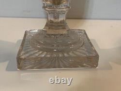 Vintage Westmoreland Diamond & Ribbed Clear Glass Oil Lamp with Chimney