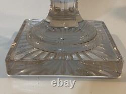 Vintage Westmoreland Diamond & Ribbed Clear Glass Oil Lamp with Chimney