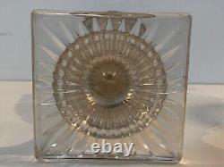 Vintage Westmoreland Diamond & Ribbed Clear Glass Oil Lamp with Chimney