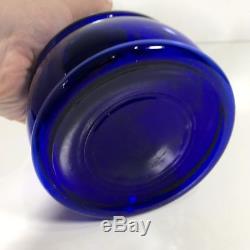 Vintage/antique 1930s Cobalt Blue Depression Glass Kerosene Oil Finger Lamp