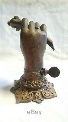 Vtg Antique 1800's Rare Bronze Gas Lamp Sconce Very Ornate Ladies Hand