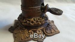 Vtg Antique 1800's Rare Bronze Gas Lamp Sconce Very Ornate Ladies Hand