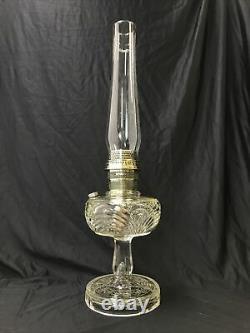 Vtg Antique Aladdin Washington Drape Oil Lamp Model B B-53 Crow Foot Clear Glass