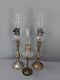 Vtg Kerosene Peg Lamp Candlesticks Glass Chimney Wicks Lot 3 16 12 Antique