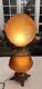 Vtg Satin Glass Converted Oil Lamp Rare Orange Color, Large