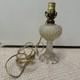 WORKS! Antique Sheldon Swirl Opalescent Glass Converted Lamp
