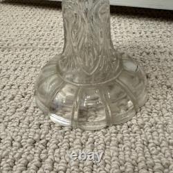 WORKS! Antique Sheldon Swirl Opalescent Glass Converted Lamp