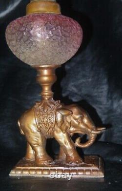 Wall /Table Vaseline Swirl Antique Figural Art Glass Mini Oil Lamp Base MINT