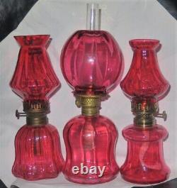 Wall /Table Vaseline Swirl Antique Figural Art Glass Mini Oil Lamp Base MINT