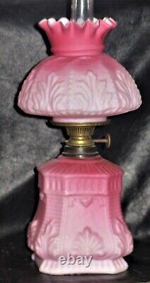 Wall /Table Vaseline Swirl Antique Figural Art Glass Mini Oil Lamp Base MINT