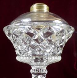 Westmoreland Block Kerosene Oil Lamp Gillinder & Sons 420 Clear Glass 1893