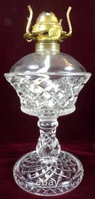 Westmoreland Block Kerosene Oil Lamp Gillinder & Sons 420 Clear Glass 1893