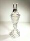 Whale Oil Or Fluid Lamp Clear Pressed Glass With Two Wick Burner Mid 1800's