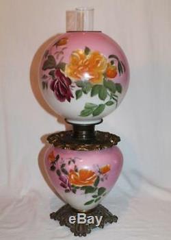 Wonderful Bradley Hubbard Gone with the Wind Banquet or Parlor Oil Lamp