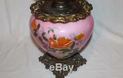 Wonderful Bradley Hubbard Gone with the Wind Banquet or Parlor Oil Lamp