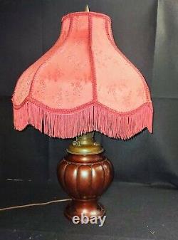 Wow! Antique Bradley & Hubbard Solid Red Brass Vintage Oil Lamp Convet. Electric