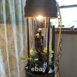Wow! Vintage Oil Rain Hanging Lamp. Nude Greek Goddess. 21