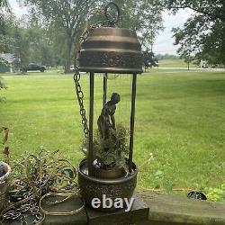 Wow! Vintage Oil Rain Hanging Lamp. Nude Greek Goddess. 21