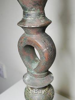 Zurqieh Beautiful Islamic Bronze Oil Lamp With Stand, Khorasan, 11th Century
